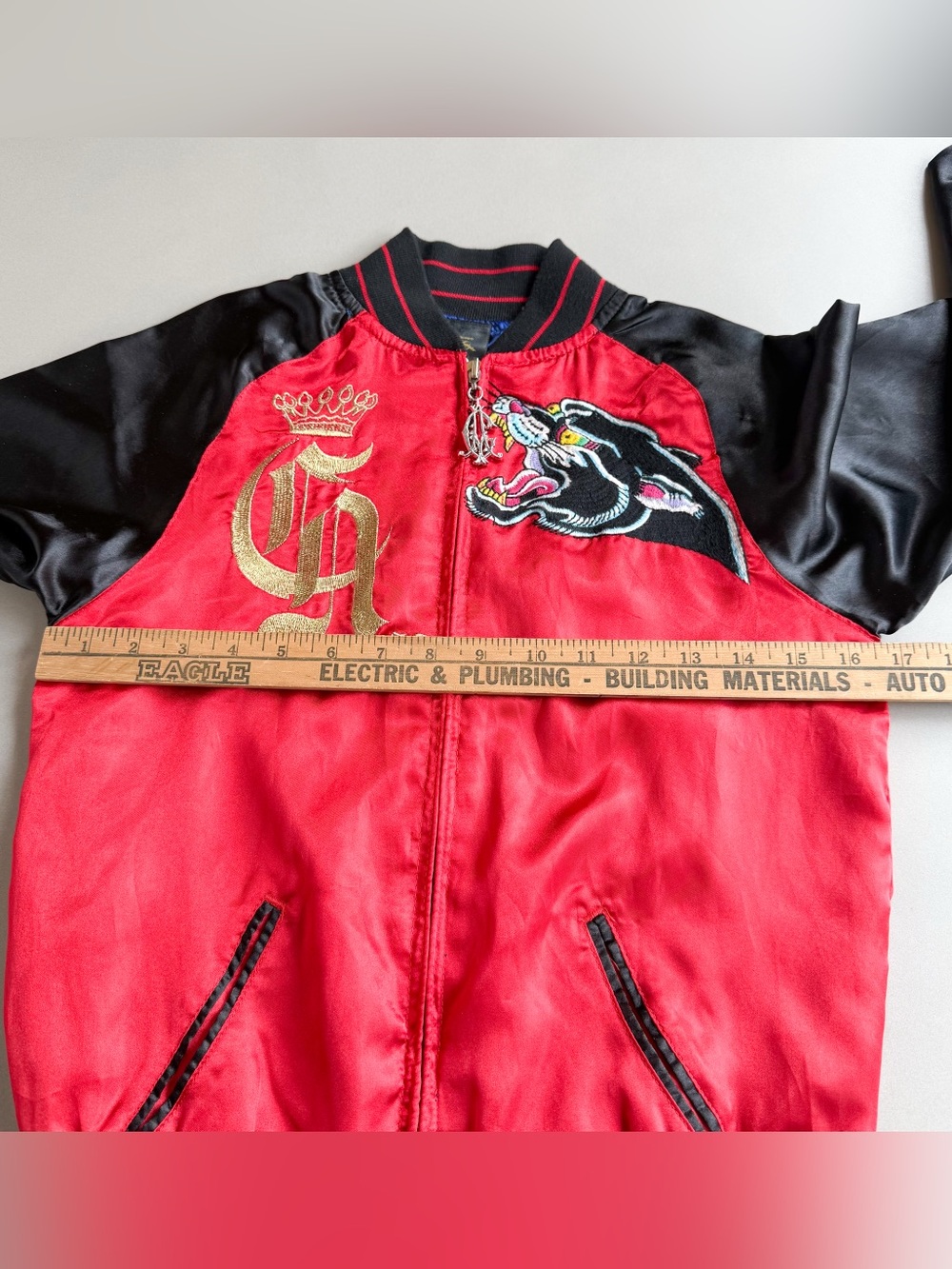 Christian Audigier Kids Y2K Panther Satin Bomber Jacket Boys 5/6 (Fits Like 8) - Picture 12 of 16
